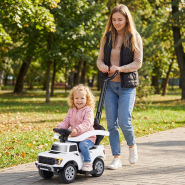 3 in 1 Ride on Push Car, Licensed Ford Stroller Sliding Walking Car with Horn