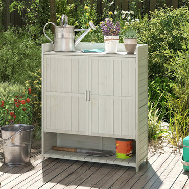 Wooden Garden Shed, Outdoor Tool Storage Shed with Removable Shelves