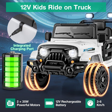 12V Kids Ride on Truck with Remote Control and 3 Speeds