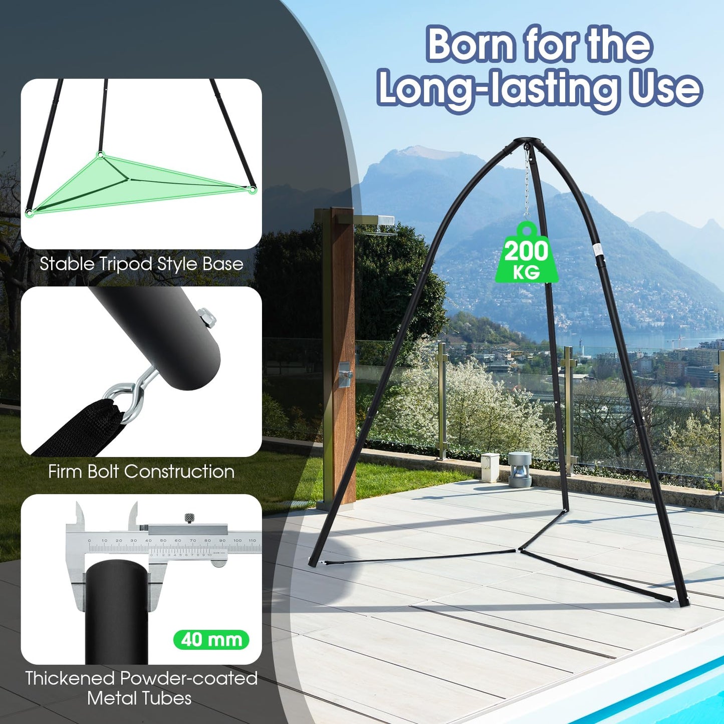 Hanging Chair Stand with Hanging Chain for Lounger Saucer