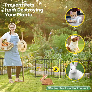 15PCS Garden Fence Outdoor Metal Rustproof Landscape Decorative Fencing Panels