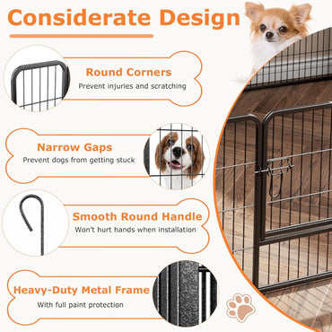 Dog Playpen - 8 Panel Metal Fence for Small Dogs