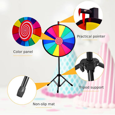 Colored Fortune wheel with Height-Adjustable Tripod