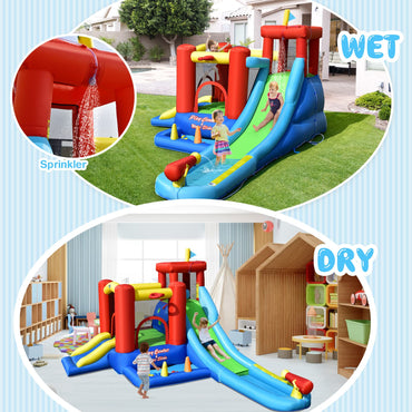 9 in 1 Giant Kids Bounce House with Water Slide without Blower