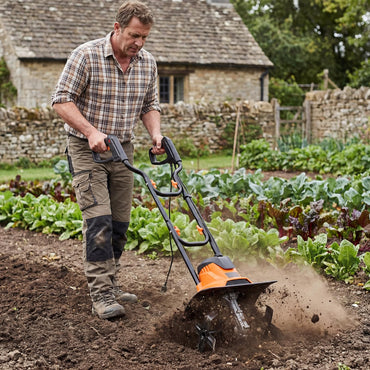 Electric Garden Tiller, 1200W/750W Powerful Soil Cultivator Rotavator with 36cm/32cm Tilling Width