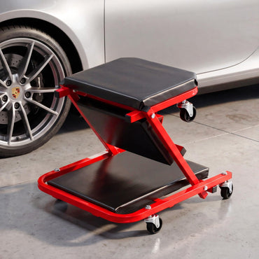 2-in-1 Rolling Folding Z Creeper Seat 36 Inch Roller Garage Chair with 6 Swivel Casters