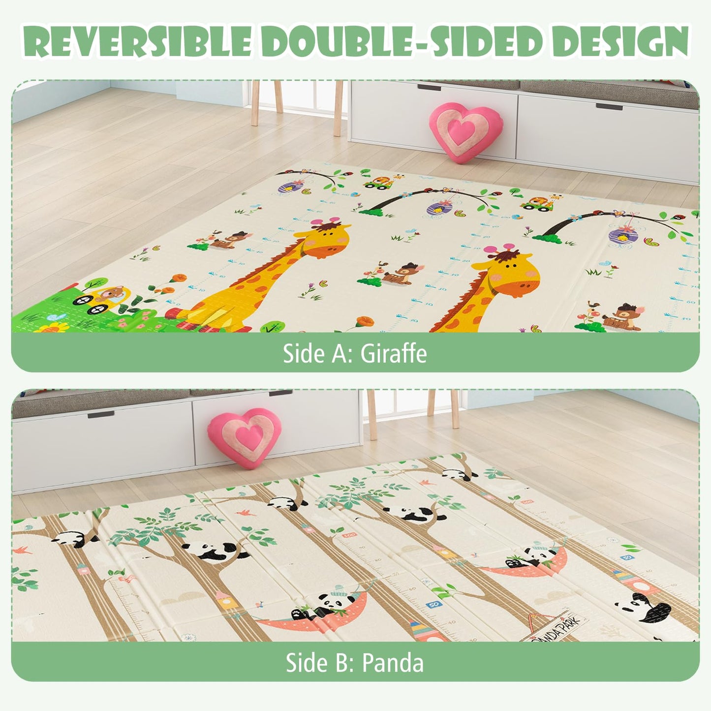 Double-Sided Extra Large Foam Playmat with Carrying Bag