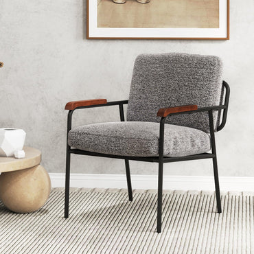 Accent Chair with Back Pillow and Wide Cushioned Seat