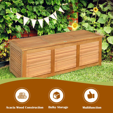 114cm Garden Storage Bench with Flexible Hinges and Handle