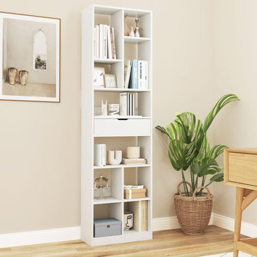 Modern Storage Bookshelf with Drawer for Living Room