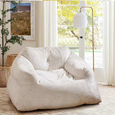 Bean Bag Chair with Velvet Cover and Non-slip Bottom for Bedroom