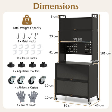 5 or 6 Tier Kitchen Pantry Cabinet Buffet Cabinet with Hutch