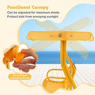 Kids Swing Chair with Adjustable Canopy and Safety Belts