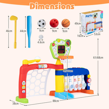 Basketball Hoop Set, 5 in 1 Toddler Basketball Bowling Baseball Soccer Golf Activity Center