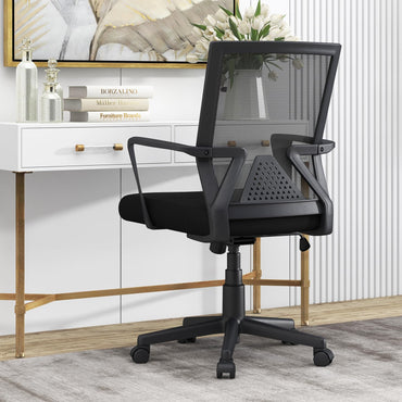 Height Adjustable Ergonomic Swivel Computer Desk Chair with Armrests