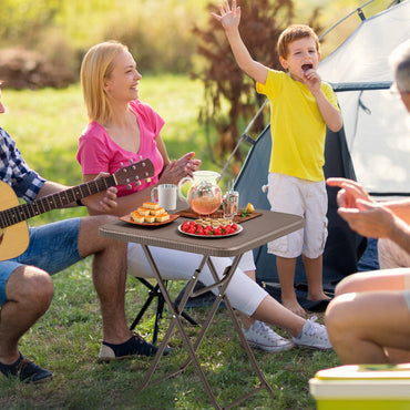 60 x 60 x 72cm Portable Square Camping Trestle Table with HDPE Top & Metal Frame