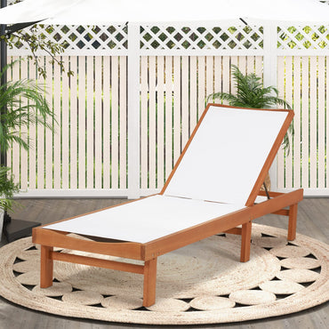 5-Postion Adjustable Patio Chaise Lounge Chair Deck Sunbed