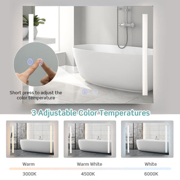 80x60cm LED Illuminated Bathroom Mirror