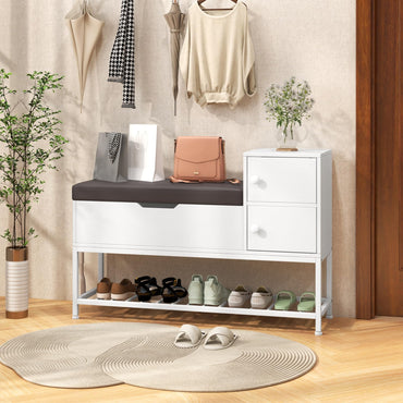Entryway Shoe Storage Bench Cabinet Shoes Organizer Unit