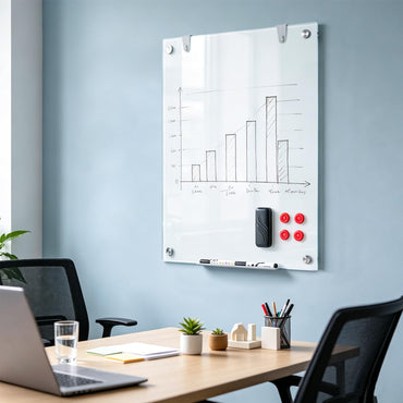 Magnetic Glass Board, 60 x 90 cm Frameless Dry Erase Board