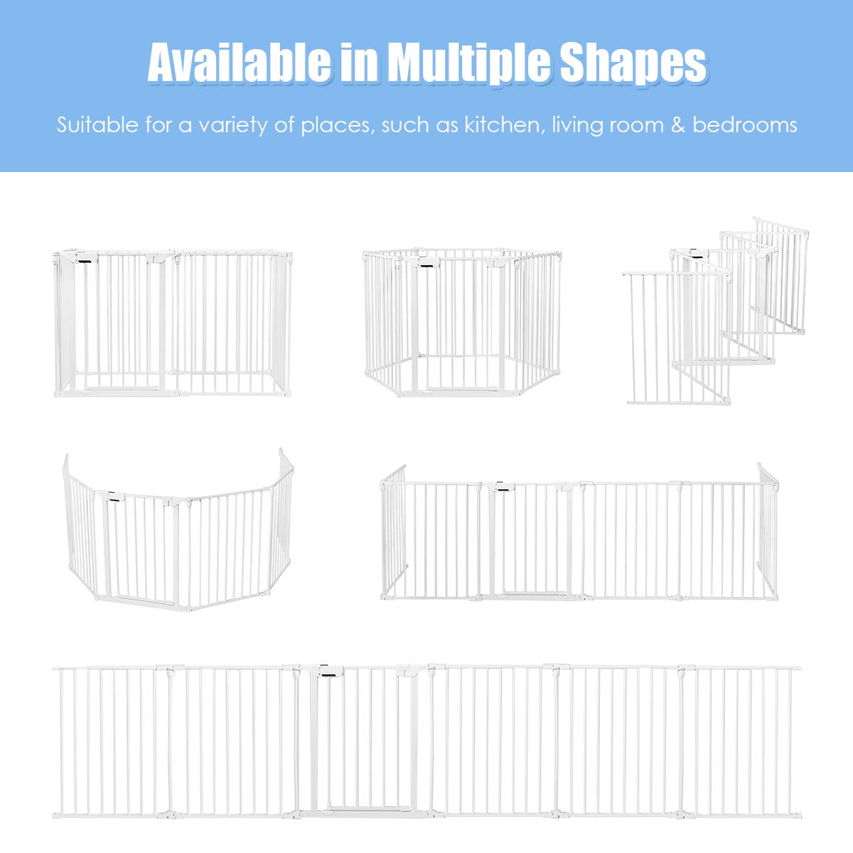 Metal Fire Guard Hearth Gates with Lockable Door