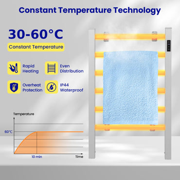 6 Bar Freestanding & Wall Mounted Aluminum Electric Towel Warmer