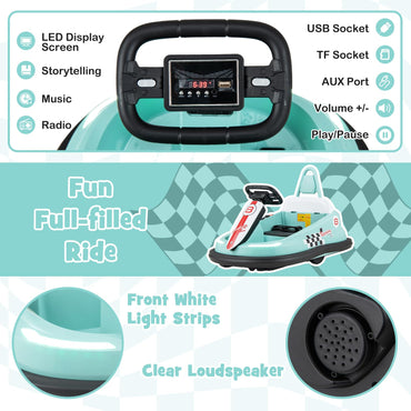 Electric kids Ride-on Bumper Car with 360° Spinning and Dual Motors