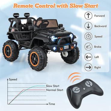 2 Seater Ride On Car with Remote Control and Horn for Boys and Girls
