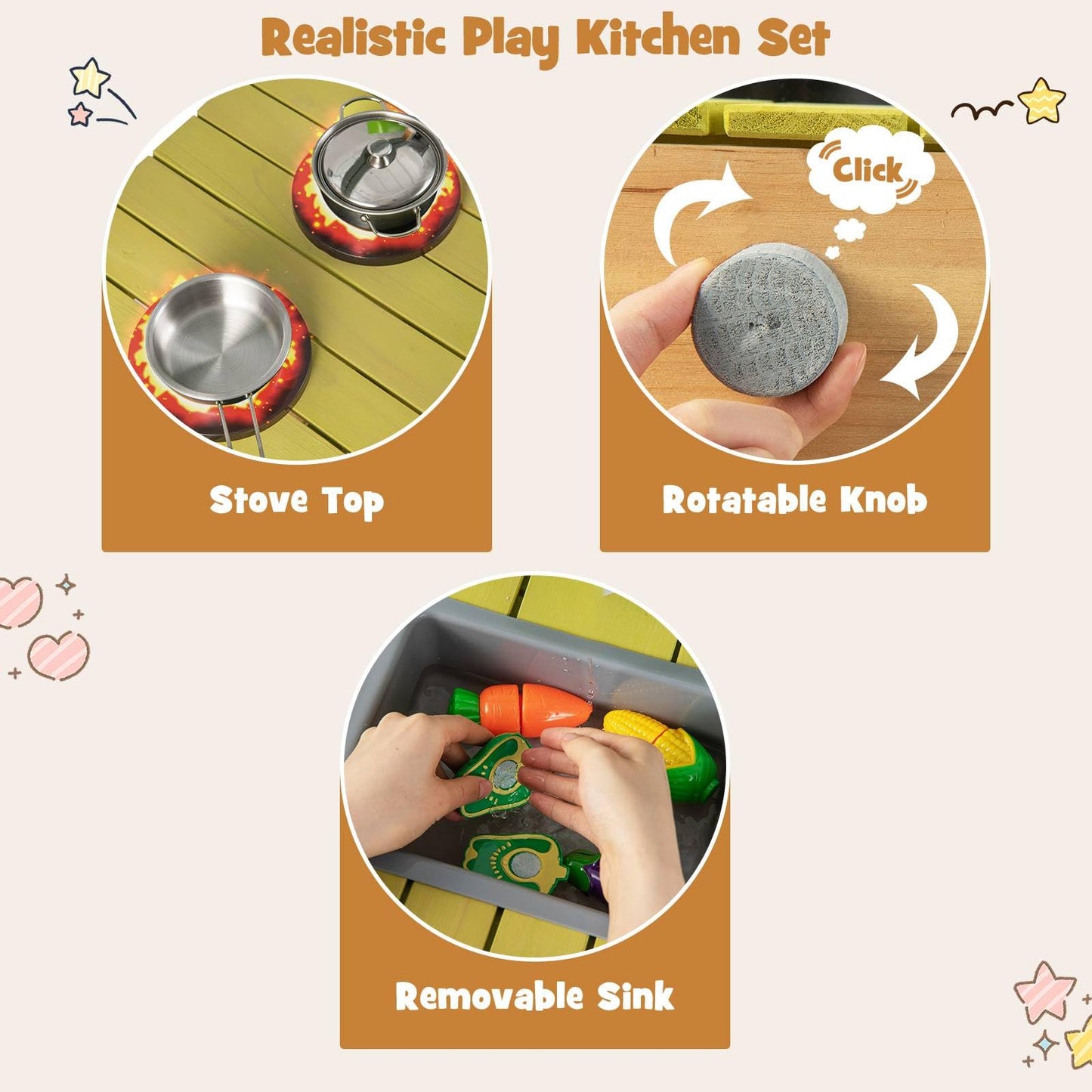 Outdoor Mud Kitchen Set with Removable Water Box