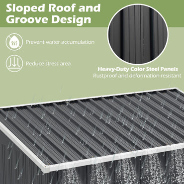 5.5 x 3ft Metal Garden Shed for Patio Backyard Lawn