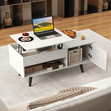 Wooden Lift Up Top Coffee Table with Hidden Storage Compartment