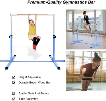 90-150cm Height Gymnastics Training Bar with Non-slip Rubber Pads