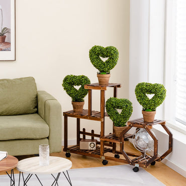 4 Pieces Heart-Shape Artificial Plant Set