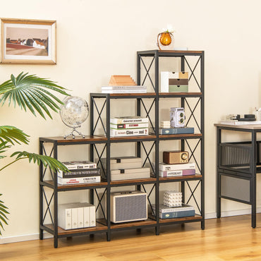 5-Tier Bookshelf with Carbon Steel Frame and Anti-Tipping Kits