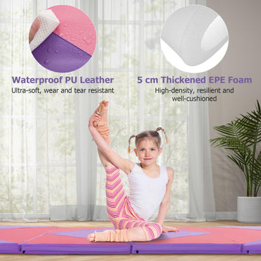 8FT Gymnastics Exercise Mat with High Density 5cm Thick Foam