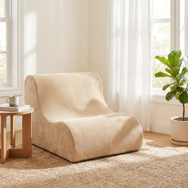 Curved Lazy Floor Sofa with Machine-washable Cover and Anti-slip Bottom