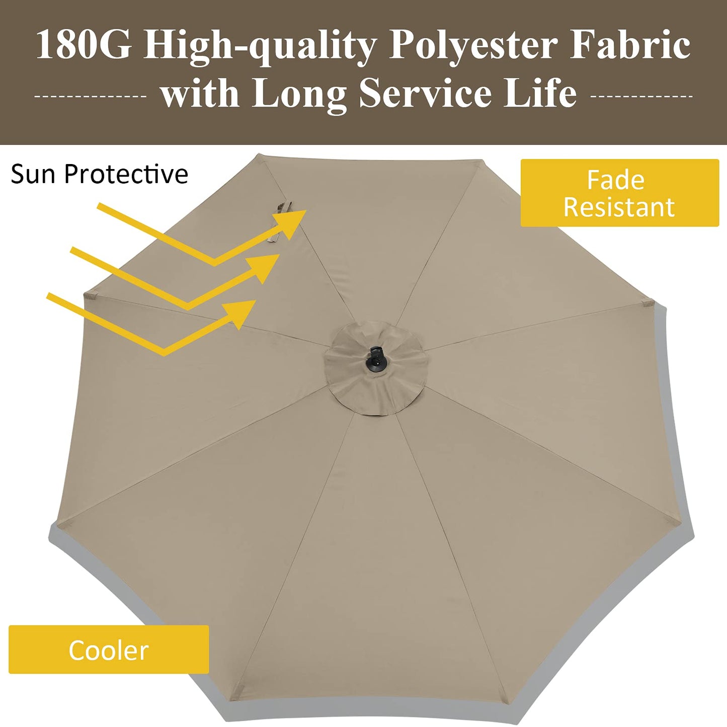 10 FT Patio Offset Umbrella with Cross Base and Crank for Garden Poolside and Yard