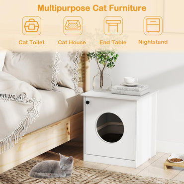 Wooden Kitty Hidden Washroom Litter Cabinet with Ventilated Hole