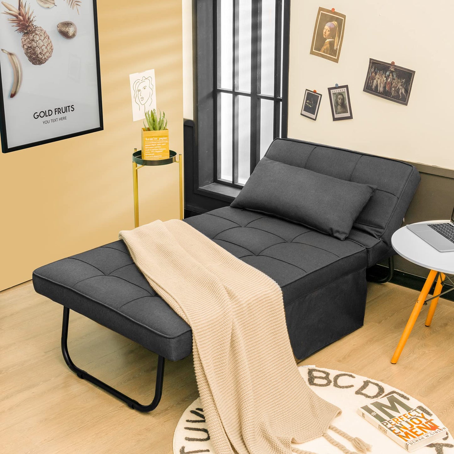 4 in 1 Convertible Sofa Bed with Adjustable Backrest