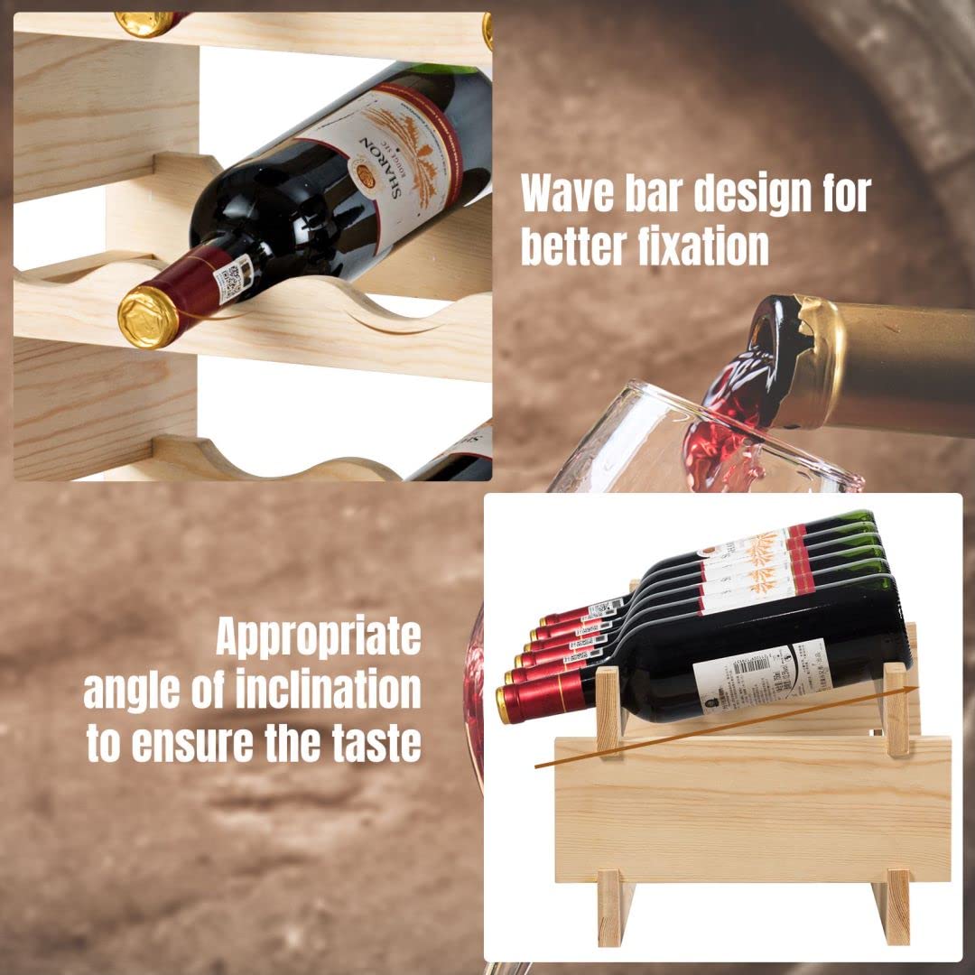 6 Tier Wine Rack with stackable Design for 36 Bottle