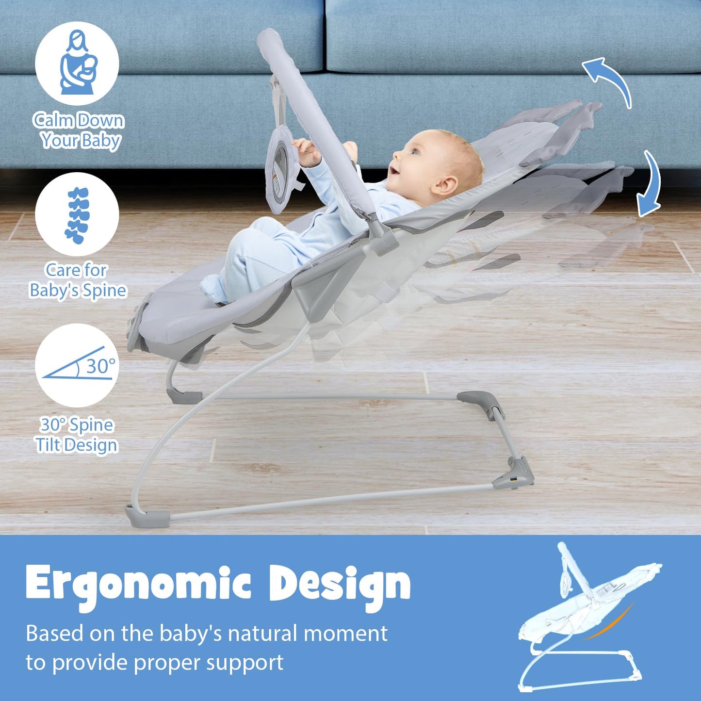 Infants Rocker Seat with Detachable Toy Bar