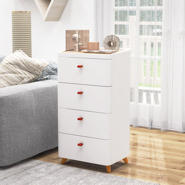 4-Drawer Dresser with Removable Organizer Tray and Solid Wood Legs