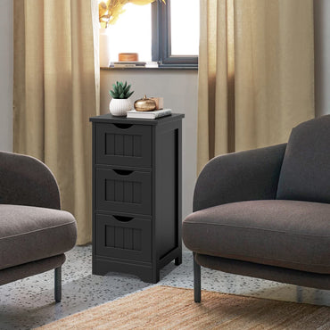Bathroom Floor Cabinet with 3 Drawers and Cut-Off Handle