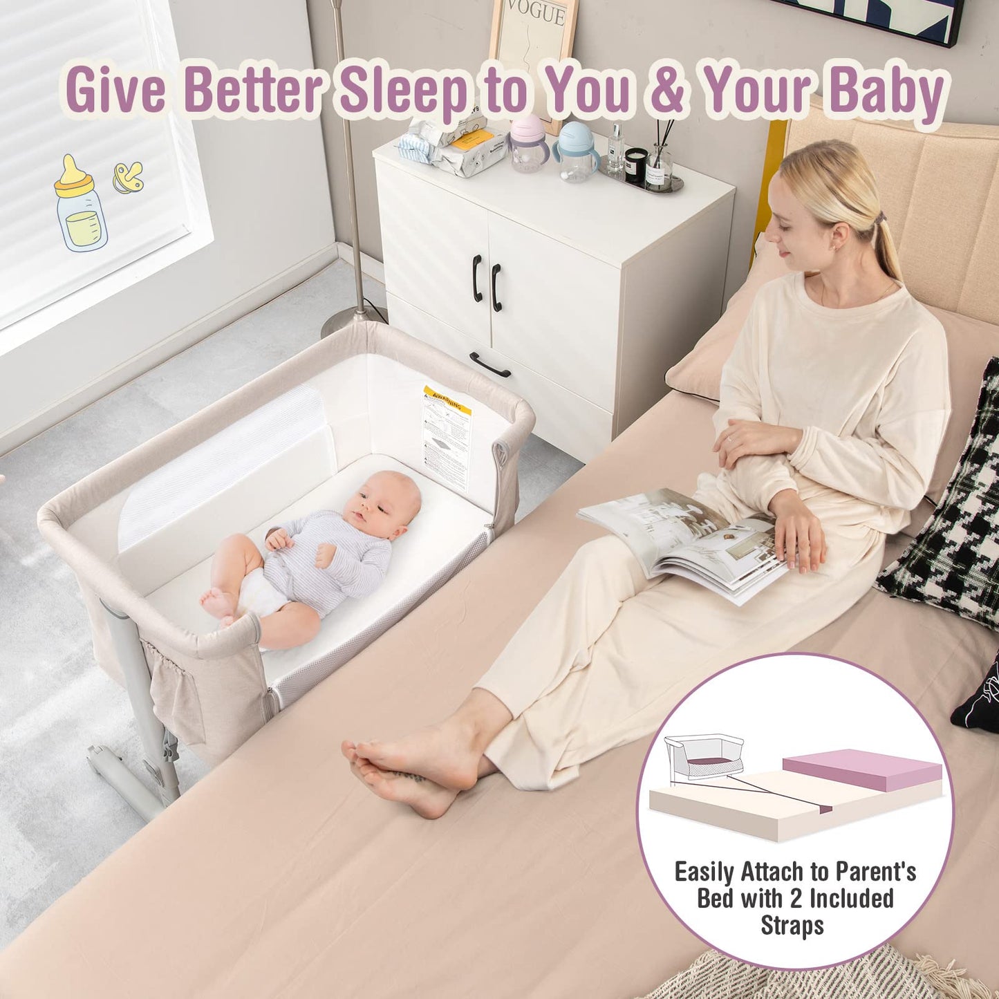 Easy Folding Cot Bed with Mattress