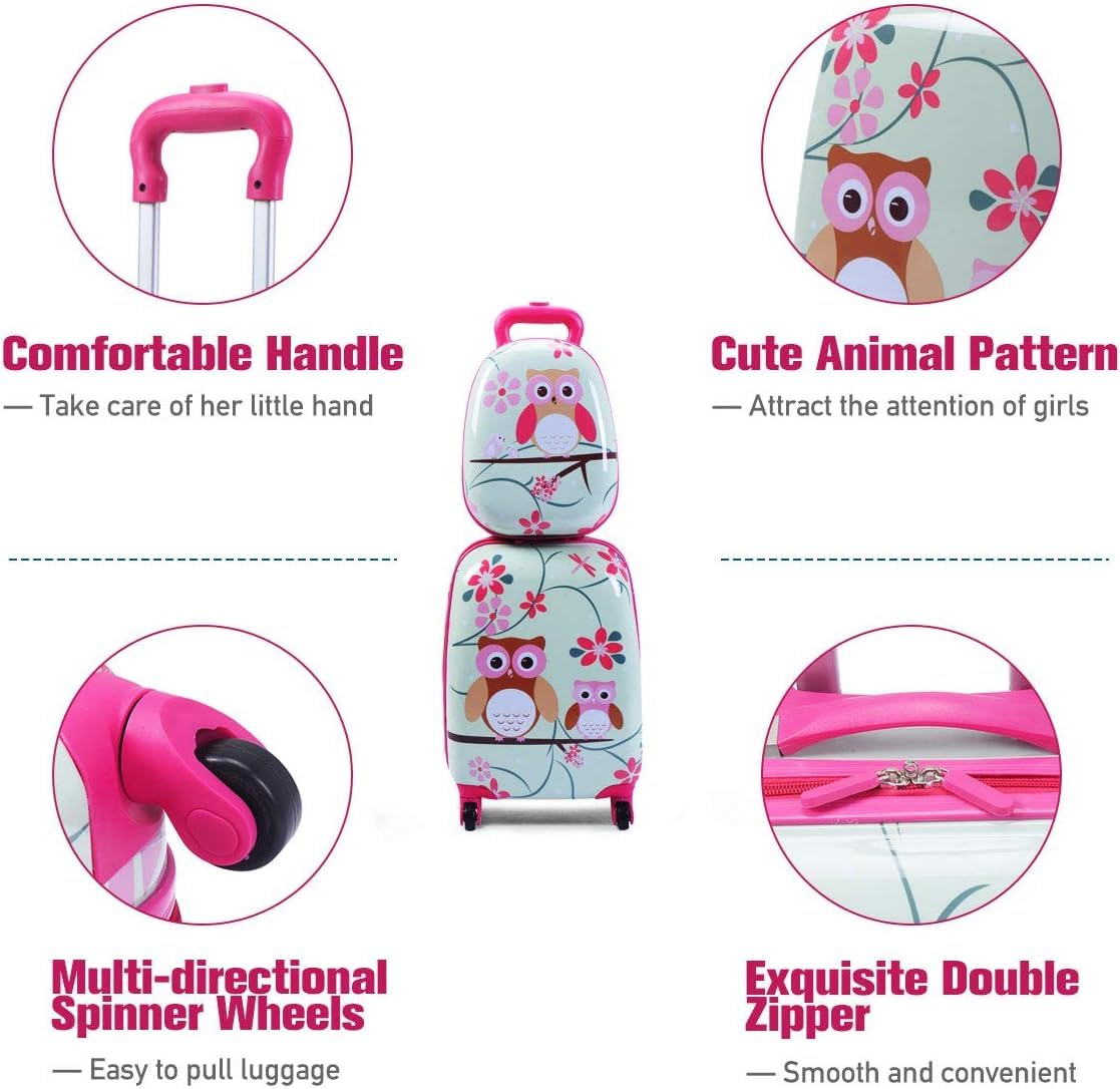 12'' Backpack 16'' Suitcase Children Boys Girls Travel School Trolley Case
