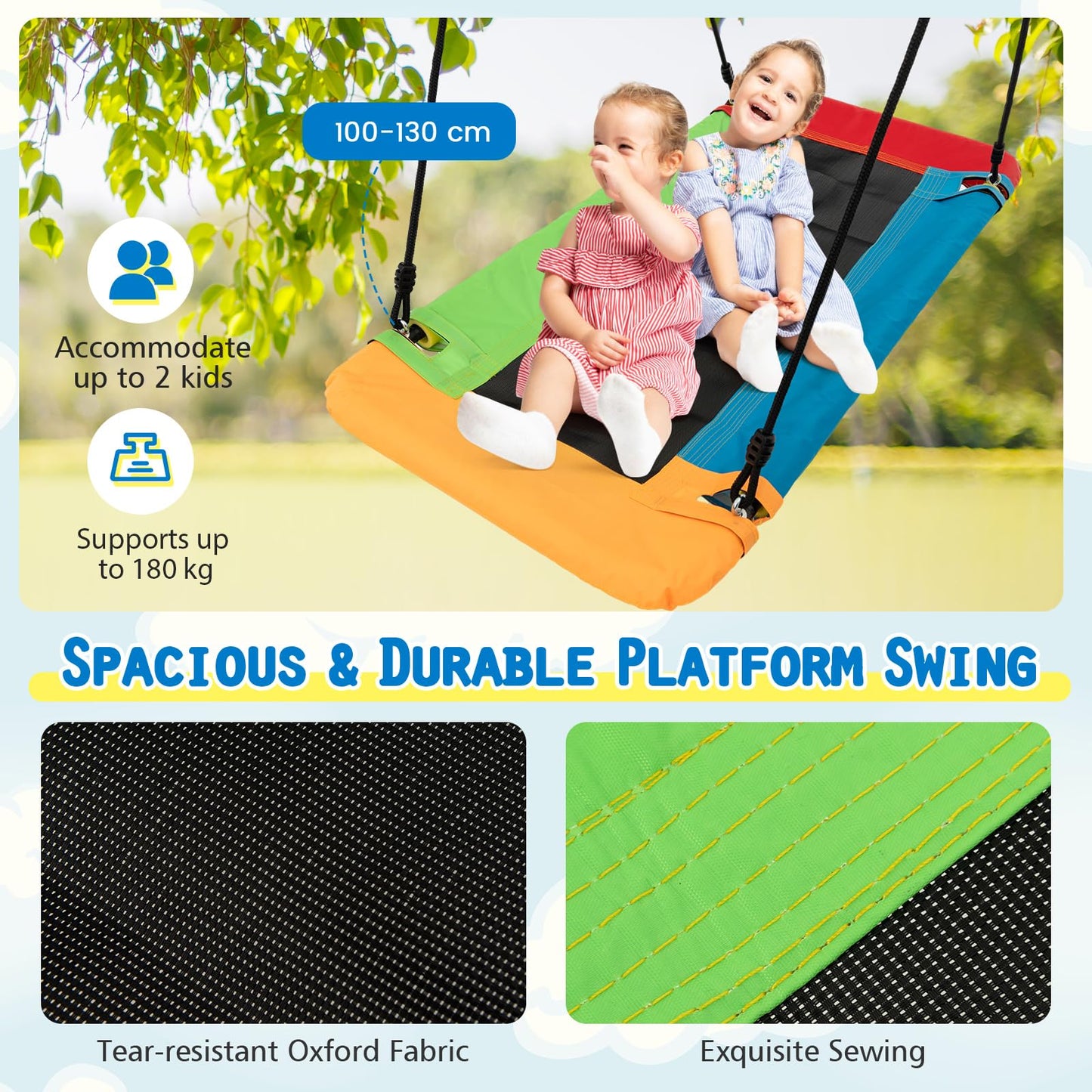 Heavy Duty Extra Large Metal Swing Frame with Platform Swing
