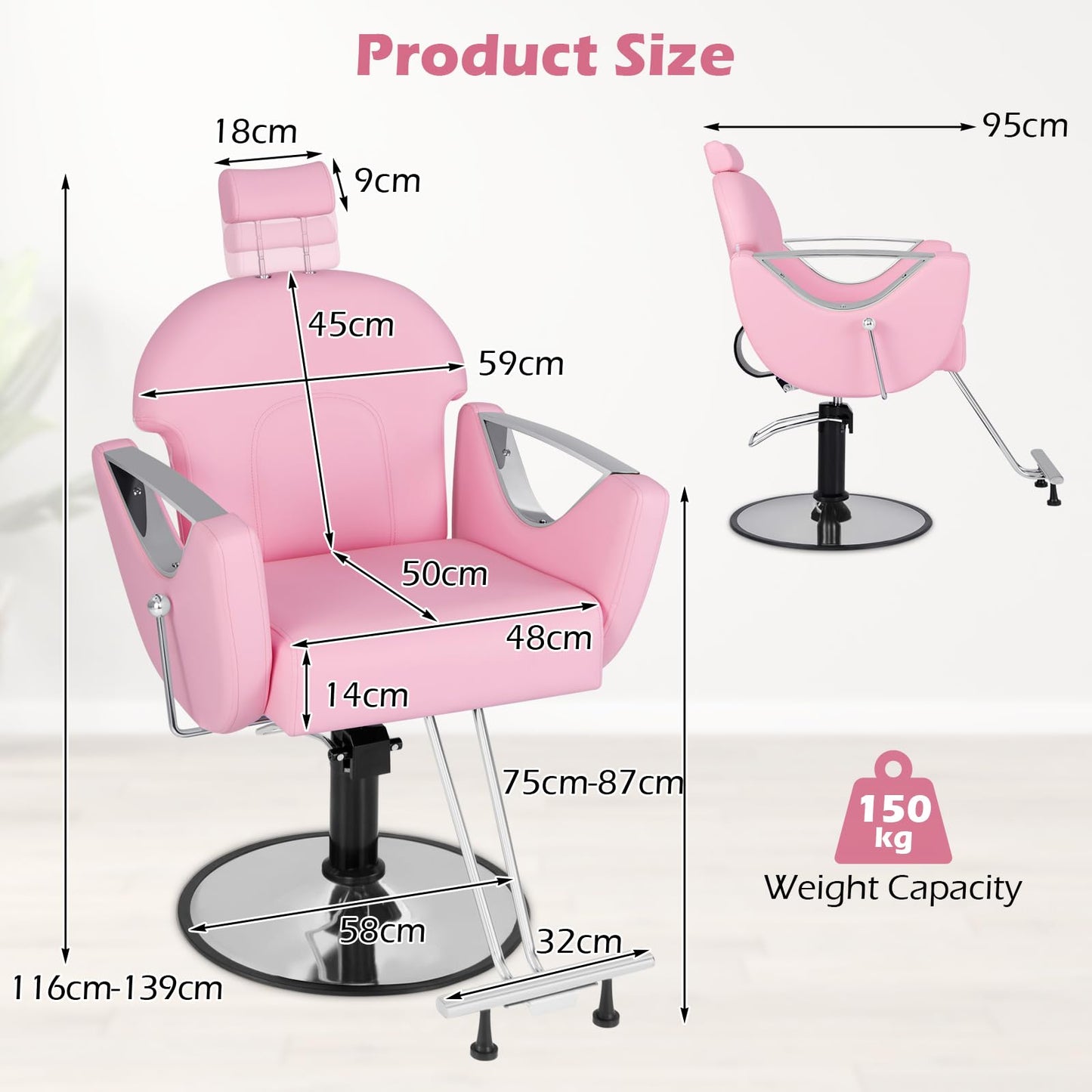 Reclining Salon Chair for Hair Stylist
