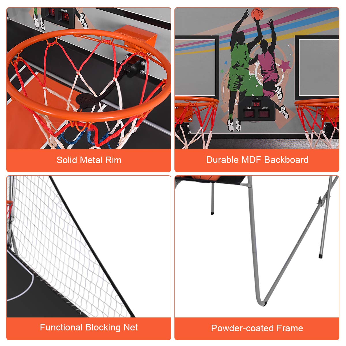 Dual Shot Electronic Foldable Basketball Arcade Game