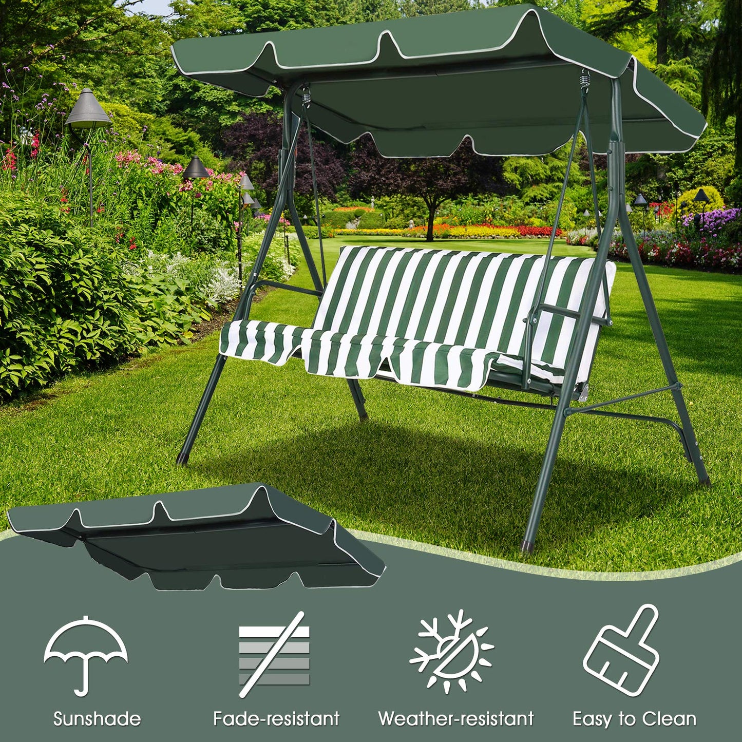 114 x 168cm Replacement Canopy for Swing