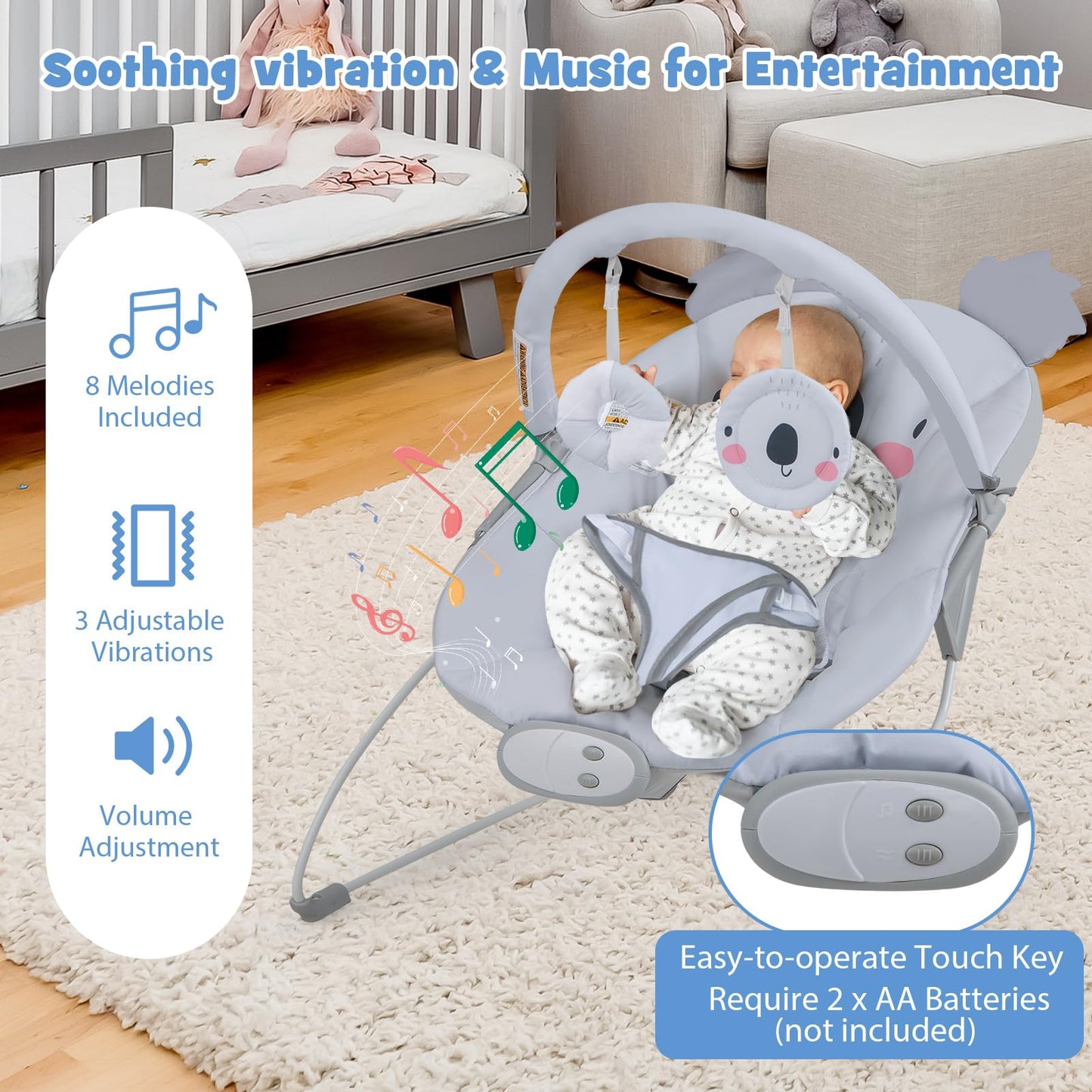 Infants Rocker Seat with Detachable Toy Bar